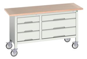 Verso Mobile Work Benches for assembly and production Verso 1500x600 Mobile Storage Bench M15